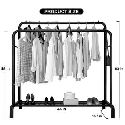 Heavy Duty Cloth Stand Adjustable Garment Rack Clothes Hanging Stand