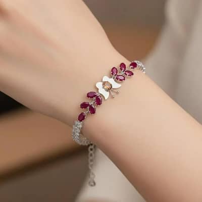elegant butterfly chain bracelet for women silver plated adjustable