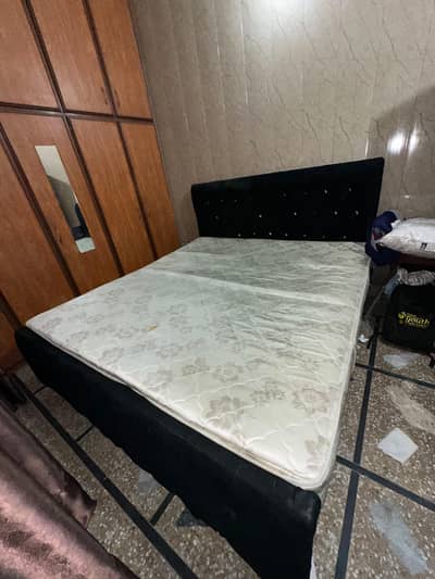 Black Velet king size bed + Two side tables + dressing table