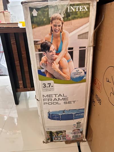 Intex 12ft Metal Frame Swimming Pool with Filter Pump – Slightly Used