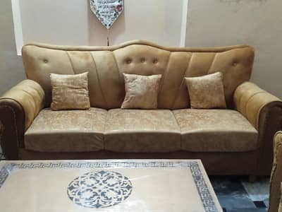 6 seater Sofa set ,camel colour