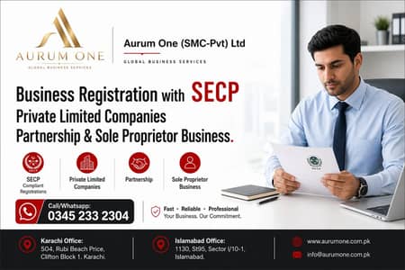 Filer, NTN, Company Registration, Private Limited SECP, FBR, SRP, PRA