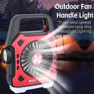 3-in-1 Rechargeable Fan with LED Light & Power Bank cash on deliver