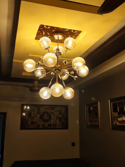 Modern Gold Sputnik Chandelier – Luxury Ceiling Light (Imported)