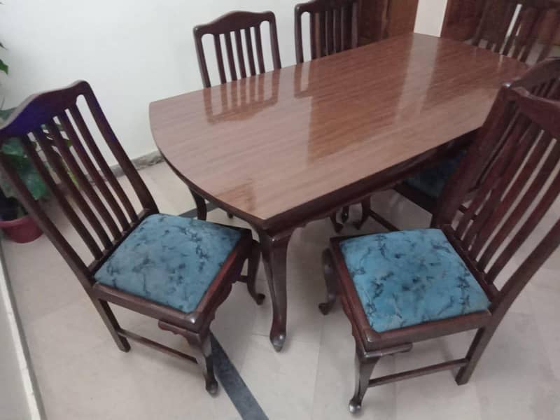 Solid Wood Dining Table with Chairs 2
