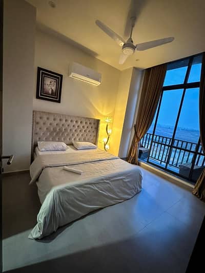 Per day & Daily and weekly Basis , Two Bedrooms Fully Furnished Luxury Apartments Available For Rent In Gulberg Greens Islamabad. , Project Sky Park One,