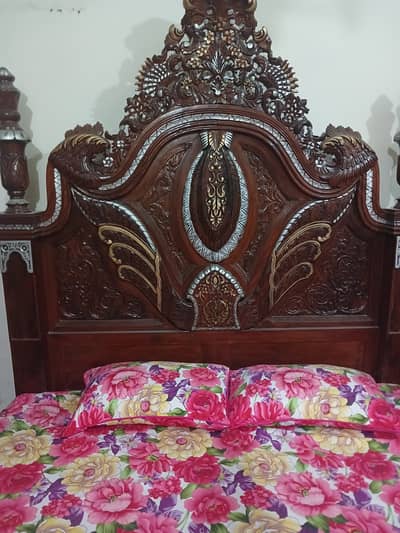 Original Chinioti Solid Sheesham Wood Double Bed for Sale