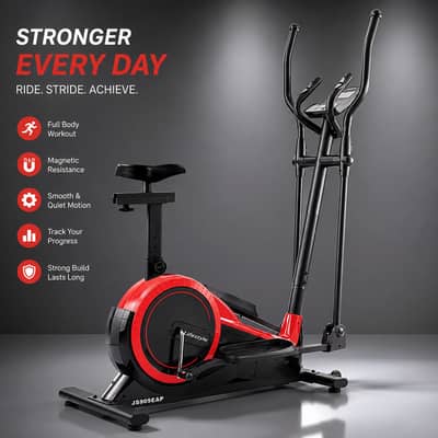 Magnetic Elliptical Trainer with Seat | 16 Level Electromagnetic