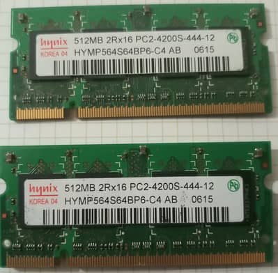 LAPTOP RAM  512MB 2Rx16 PC2-4200S-444-12