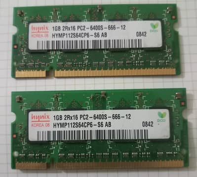 LAPTOP RAM HYNIX 1GB 2Rx16 PC2-6400S-666-12