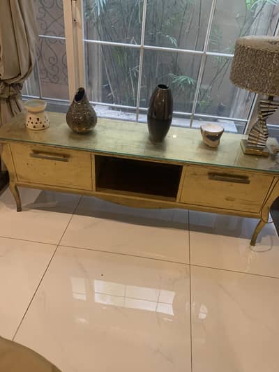 Golden console table