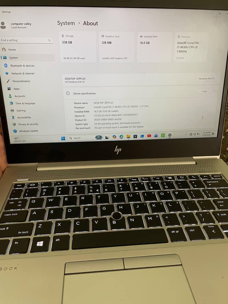 Hp i7 8th generation 1