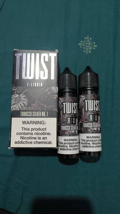 2 bottles Vape Juice E-liquid | Twist | Silver Tobacco 60ml 12mg nic