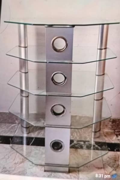 glass corner shelf with stylish metallic frame perfect for decoration