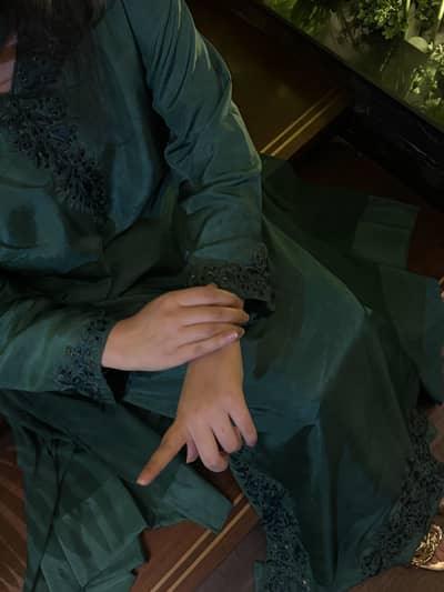 Emerlad green rawsilk set
