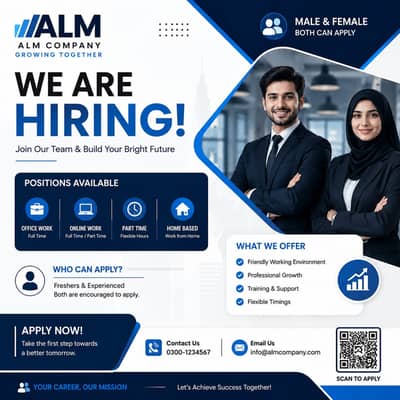 We are hiring staff male and female for work