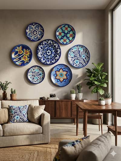 Hand-Painted Floral Plates (6 piece) | Premium Design Plates
