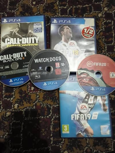 6 dvds for sale of PS4 and ps5