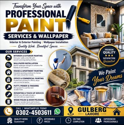  professional Paint Services & wallpaper wood polish in Lahore!