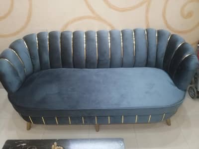 sofa set 5 seater + single bed
