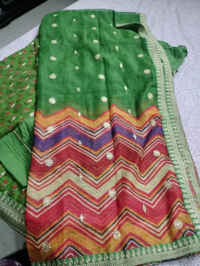 3 PCs organza embroidery suit