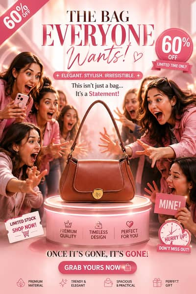 Luxury  premium ladies shoulder bags |Flat 60% off