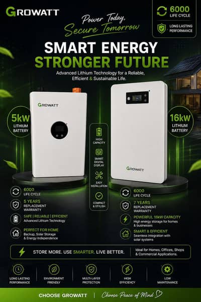 Growatt 16 and 5kw batteries