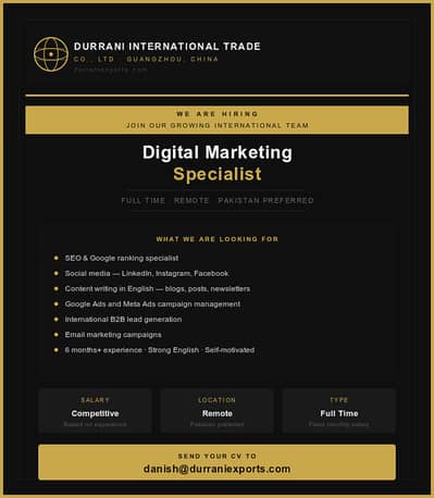 Guangzhou Durrani International Trade Co. , Ltd is a registered China