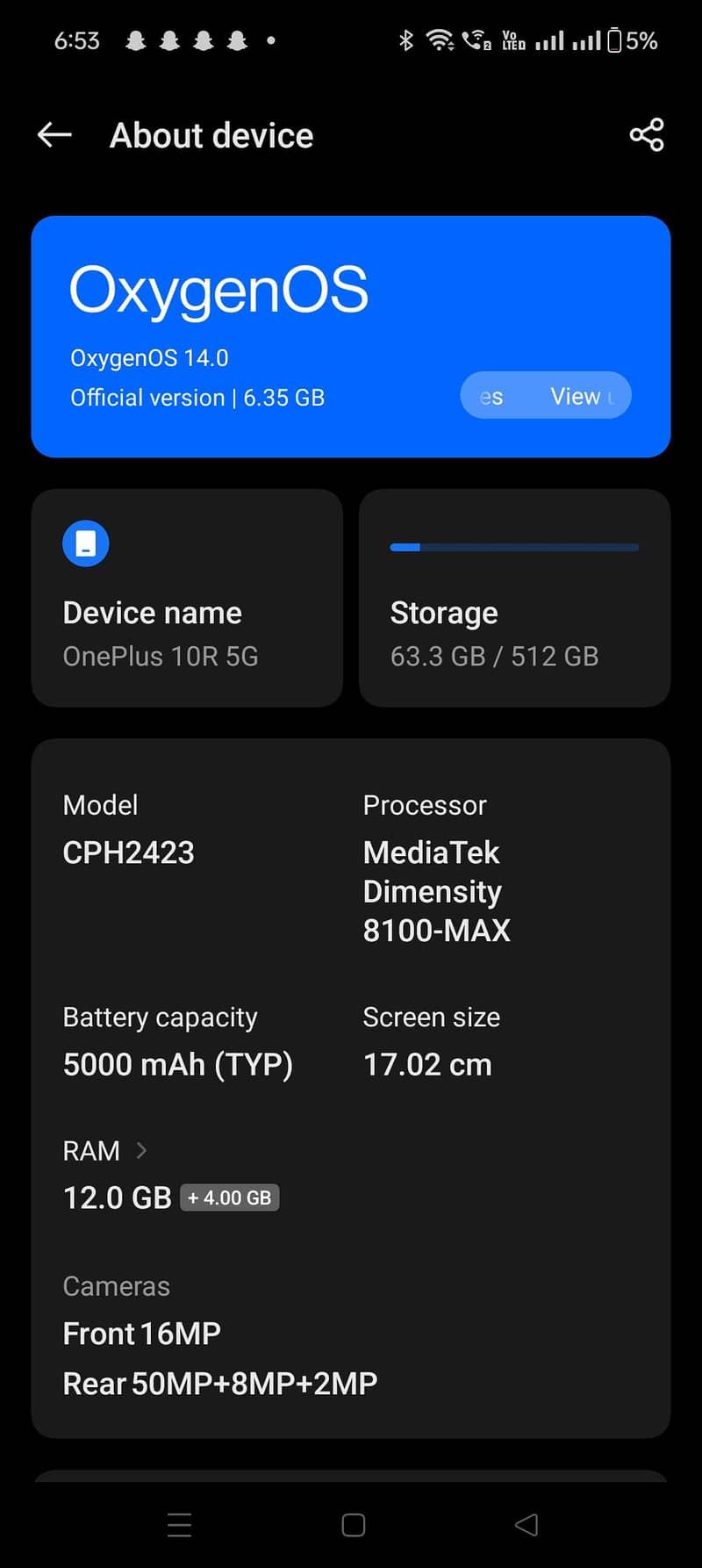 One Plus 10R 4