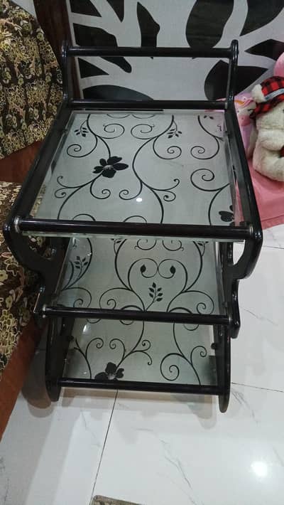 wood tea trolley