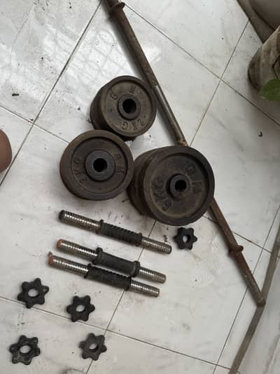 Dumbbells bicep rod chest rod