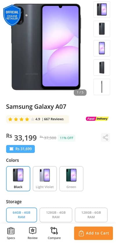 Samsung Mobile A07 4G