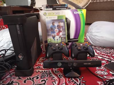 Xbox 360 Slim Box Pack - Spotless Mint Condition | Kinect + 2 Control