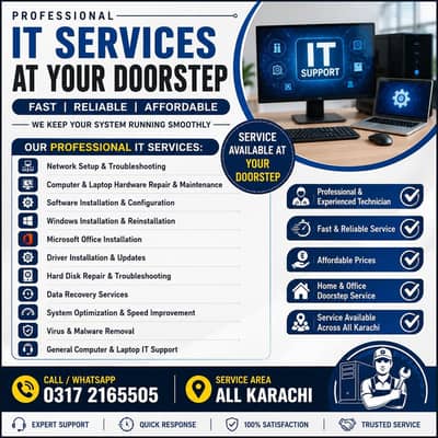 Computer & Laptop Repair | Windows Installation | IT Services Karachi
