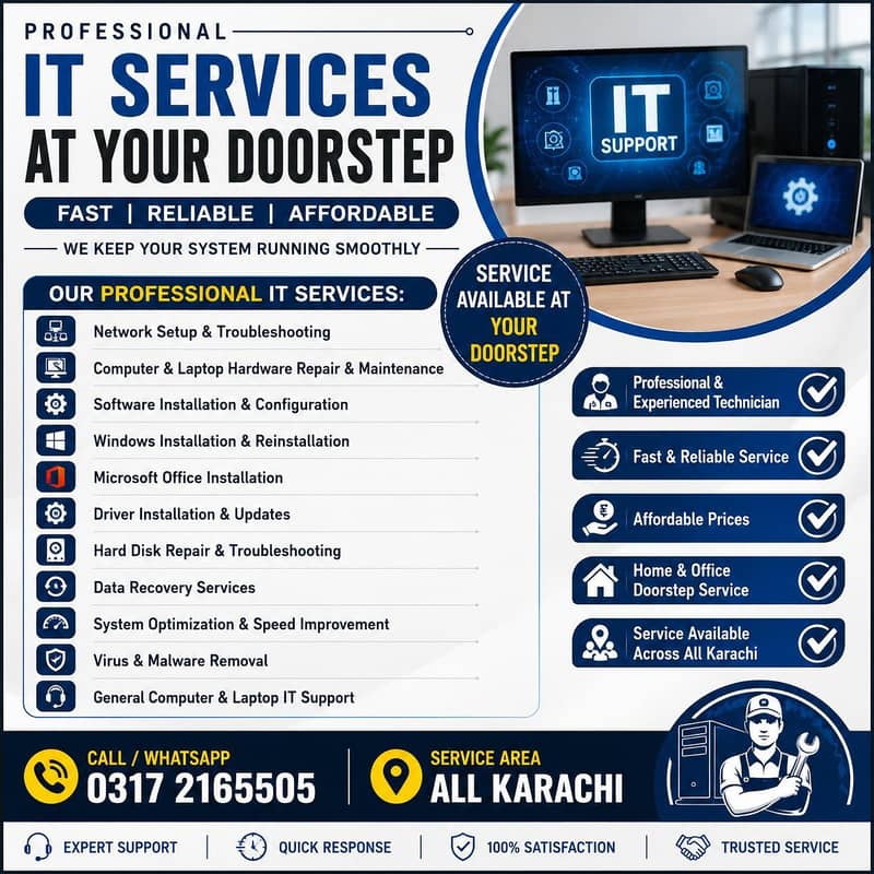 Computer & Laptop Repair | Windows Installation | IT Services Karachi 0