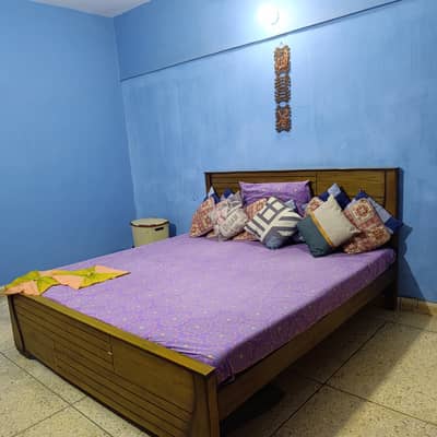 Wooden Bed with New Mattress | King Size Bed Set | Urgent Sale