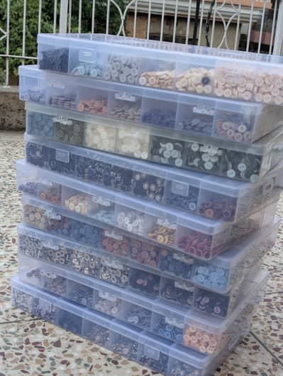 Button Boxes For Cloth stitching, with Different Compartments