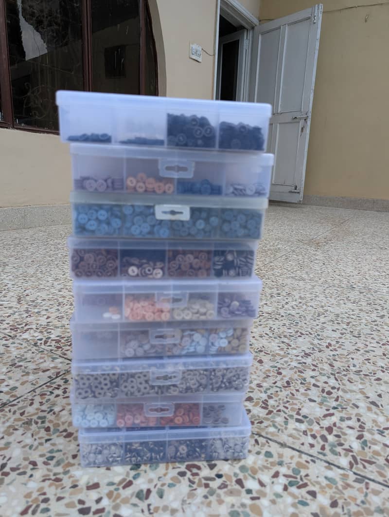 Button Boxes For Cloth stitching, with Different Compartments 3