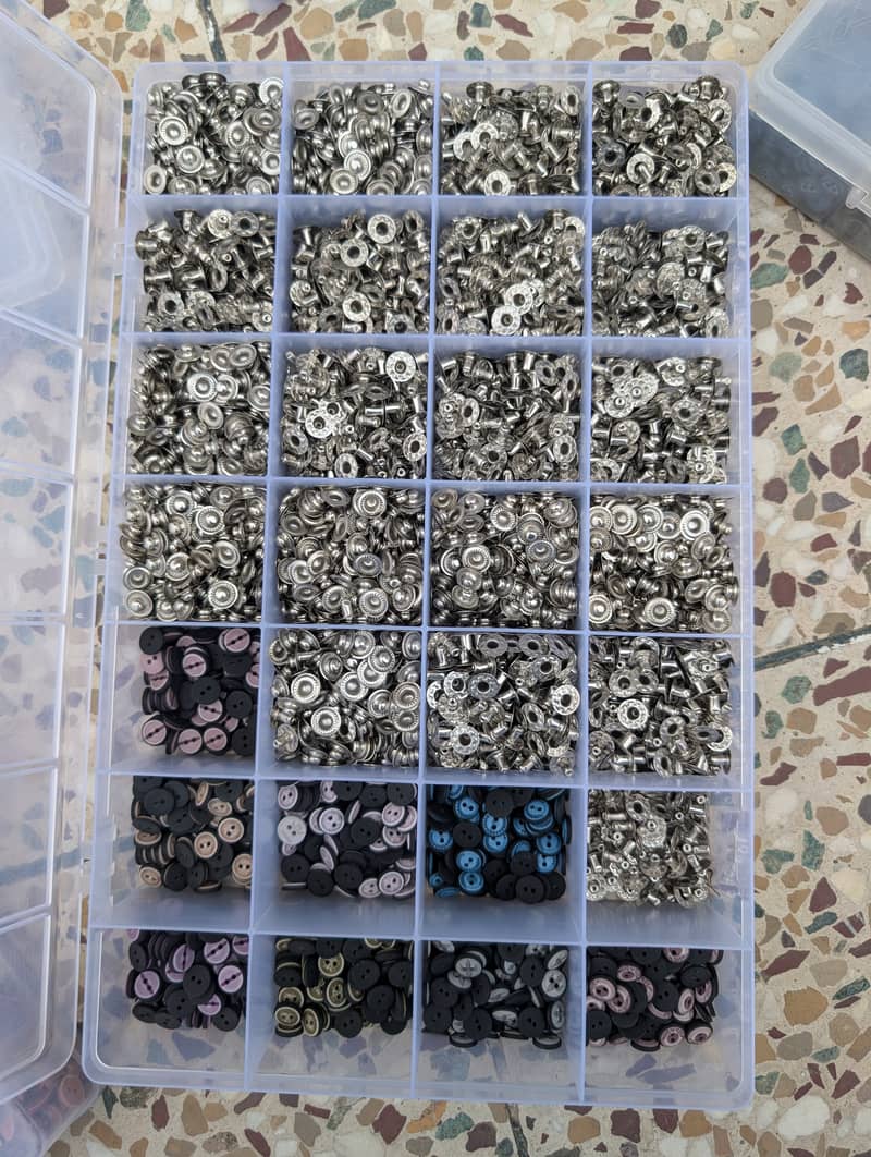 Button Boxes For Cloth stitching, with Different Compartments 5