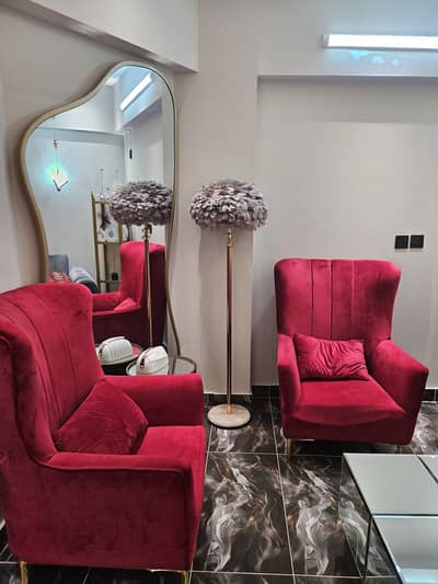 7 seater sofa with center tables   and curtains