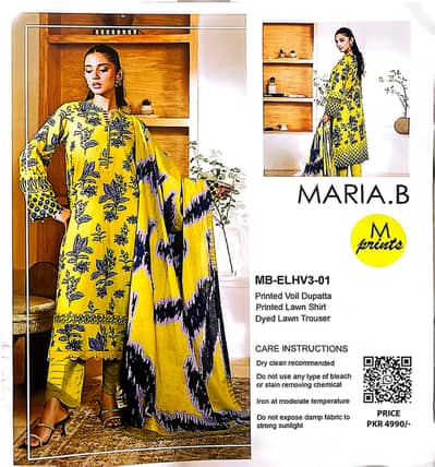 Maria B 3-Piece Unstitched Lawn Suit