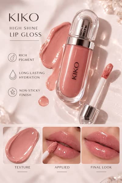 Hydrating, non-sticky lip gloss with lasting shine and soft shimmer.