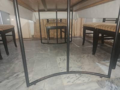Habitt Dining Table with 6 Solid Wood Chairs with moltyfian cushions