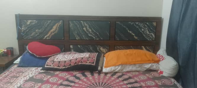 bed and side table both for sale only serious buyers contact