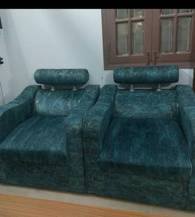 5 Seater Teal Green Sofa Set For Sale