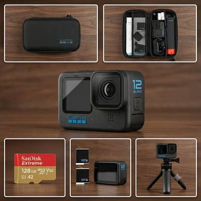 GoPro Hero 12 Black + 2 batteries + 128GB memory card+ accessories 