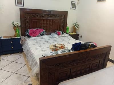 wooden king bed