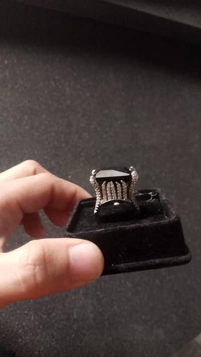 black cocktail aqeeq ring