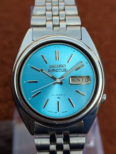 Seiko 5 Actus Automatic 7009 Ice Blue Dial Vintage Men's Watch