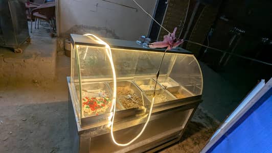 Stainless Steel Counter for Salad, Chaat, Shawarma, or Ice Cream